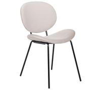 Beliani Conjunto de 2 sillas Hierro Terciopelo Patas Negras Tapas sin reposabrazos diseño Retro Asientos Comedor Beige Claro Luana