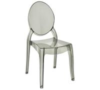 Beliani Conjunto de 4 sillas de Comedor Negro Transparente Material sintético Respaldo Ovalado sin reposabrazos apilable Vintage Merton