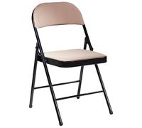 Beliani Conjunto de 4 sillas Plegables Estructura de Metal Negro Asiento y Respaldo Acolchados Beige Sparks