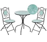 Beliani Conjunto de balcón bistró jardín Aire Libre Estilo Vintage Mesa y sillas con diseño Decorativo de Hierro Negro Anapo