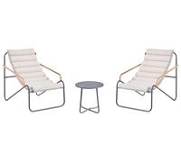 Beliani Conjunto de jardín para Exterior Dos sillones y Mesa Juego de balcón Gris Oscuro Pasto