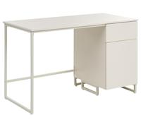 Beliani Escritorio de Oficina Tablero de MDF y Estructura de Acero 120 x 60 cm con cajón almacenaje Cerrado Estilo Minimalista Beige Claro Lexton