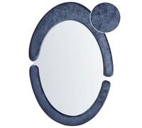 Beliani Espejo de Pared Moderno Colgante Decorativo 53 x 89 cm Marco MDF Forma Irregular Ovalado Azul Oscuro Massay
