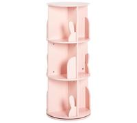 Beliani Estantería giratoria de 3 baldas MDF para habitación Infantil con Motivo de Conejito Rosa Pastel Caney