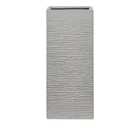 Beliani Maceta Alta de Arcilla para jardín 26 x 26 x 60 cm Resistente a los Rayos UV Gris Claro Dion