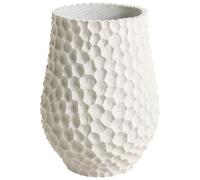 Beliani Maceta Alta de Cemento de jardín Interior Exterior 34 x 47 cm Blanco Pillersee