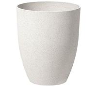 Beliani Maceta de Mezcla de Piedra Blanco Crema 35 cm poliresina Interior Exterior Croton