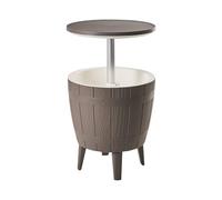 Beliani Mesa cubitera Nevera ⌀ 48 cm Polipropileno Redonda Enfriador Ajuste de Altura Gris Pardo Silg