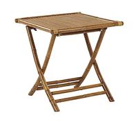 Beliani Mesa de balcón de bambú de Madera Natural 70 x 70 cm Mesa de Centro Plegable Interior y Exterior Molise