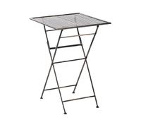 Beliani Mesa de Bar de jardín Plegable Efecto Envejecido Tablero de Metal Hierro Negro Bormio