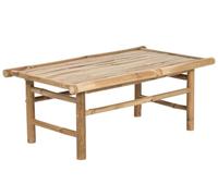 Beliani Mesa de Centro de bambú 80 x 45 cm Madera Clara Todi Maciza diseño rústico Interior Exterior Tono Claro