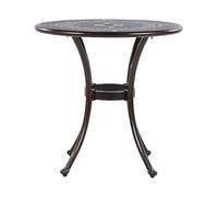 Beliani Mesa de Comedor de jardín marrón Aluminio Redonda ø 65 cm Estilo Vintage Bovino