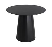 Beliani Mesa de Comedor de Madera de MDF con Estructura de Acero 100 cm Pedestal Negro Plato