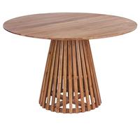 Beliani Mesa de Comedor Moderna Redonda 4 Personas 120 cm Madera de Acacia Oscura Mesilla