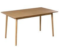 Beliani Mesa de Comedor para Comedor y Cocina 140 x 80 cm Patas de Madera Maciza Chapa de Roble Claro Elvyn
