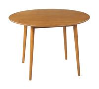 Beliani Mesa de Comedor Redonda de diseño Retro ø110 cm Sala de Estar Comedor marrón Claro Radan
