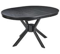 Beliani Mesa de Comedor Redonda diseño Retro Extensible Comedor Sala de Estar Roble Negro Tymis