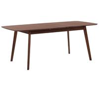 Beliani Mesa de Comedor y Cocina Extensible chapada en Nogal Oscuro 120/150 x 75 cm Madox