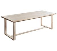 Beliani Mesa de jardín de Madera de Acacia rústica para 6 Personas Exterior 230 x 100 cm marrón Claro Azzanello