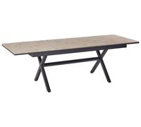 Beliani Mesa de jardín Extensible 184/244 x 90 cm Aluminio Muebles de Exterior Gris Fanes