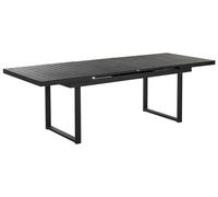 Beliani Mesa de jardín Extensible de Metal Negro 180/240 x 90 cm Patas Comedor Valcanetto
