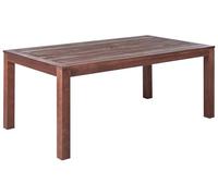 Beliani Mesa de jardín Madera de eucalipto Oscuro 180 x 100 cm 6 plazas Exterior e Interior diseño Moderno Tuscania