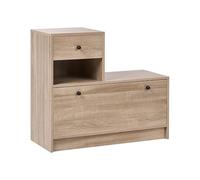 Beliani Mueble para recibidor con Zapatero Espejo y Perchero almacenaje Entrada marrón Claro Cooma
