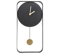 Beliani Reloj de Pared decoración Colgante 21 x 40 cm diseño Moderno Minimalista con péndulo Decorativo sin números Acero Negro Servoz