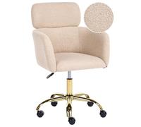 Beliani Silla de Escritorio Oficina giratoria Moderna Altura Regulable de bou eige Claro Alena