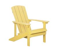 Beliani Silla de jardín Amarilla de Madera sintética Resistente a la Intemperie Estilo Moderno Adirondack