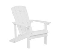 Beliani Silla de jardín Blanca de Madera sintética Resistente a la Intemperie Estilo Moderno Adirondack