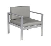 Beliani Silla de jardín de Aluminio Gris Oscuro Fundas de cojín poliéster Moderno terraza Exterior Interior Salerno