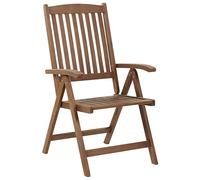 Beliani Silla de jardín de Madera de Acacia marrón Oscuro Natural Plegable reposabrazos Amantea