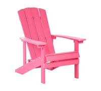 Beliani Silla de jardín de Madera plástica Tumbona de Exterior Rosa Adirondack