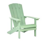 Beliani Silla de jardín de Madera plástica Tumbona de Exterior Verde Claro Adirondack