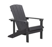 Beliani Silla de jardín Gris Oscuro de Madera sintética Resistente a la Intemperie Estilo Moderno Adirondack