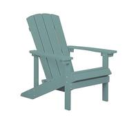 Beliani Silla de jardín Turquesa de Madera sintética Resistente a la Intemperie Estilo Moderno Adirondack