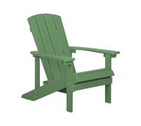 Beliani Silla de jardín Verde de Madera sintética Resistente a la Intemperie Estilo Moderno Adirondack