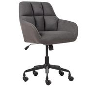 Beliani Silla de Oficina de Tela poliéster Estructura metálica Negra función giratoria Ajustable Muebles de Oficina Gris Palmdale