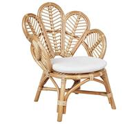 Beliani Silla Infantil Pavo Real de ratán Natural 70 cm Boho Interior Florentine II
