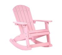 Beliani Silla Mecedora de jardín Infantil para niños de Madera plástica de Exterior Rosa Adirondack