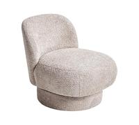 Beliani Sillón Club Giratorio Respaldo Curvo tapizado bouclé Beige Aylo