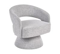 Beliani Sillón de Estilo Minimalista escandinavo tapizado de Tela Forma Curvada Giratorio 360° Gris Eidal