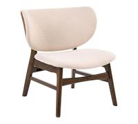 Beliani Sillón de Estilo Tradicional Asiento tapizado de bouclé marrón Oscuro y Beige Claro Day