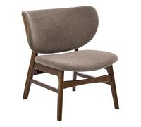 Beliani Sillón de Estilo Tradicional Asiento tapizado de bouclé marrón Oscuro y Gris Pardo Day