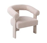 Beliani Sillón de Sala de Estar Estilo Retro tapicería de bouclé Patas tapizadas Beige Claro Ilbro