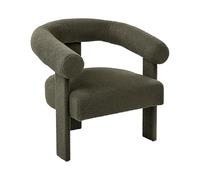 Beliani Sillón de Sala de Estar Estilo Retro tapicería de bouclé Patas tapizadas Verde Ilbro
