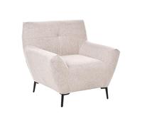 Beliani Sillón de Tela con reposabrazos Patas de Metal y capitoné Decorativo salón Moderno Beige Lakene
