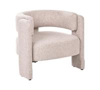 Beliani Sillón de Tela con Respaldo Curvo sillón Decorativo Estilo escandinavo Moderno Beige Maggeby
