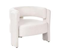 Beliani Sillón de Tela con Respaldo Curvo sillón Decorativo Estilo escandinavo Moderno Blanco Crema Maggeby